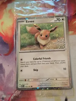 Eevee ~Swirl~ 133/165 Cosmos Holo Factory Sealed Snowflake Stamp NM Pokemon TCG - Image 2