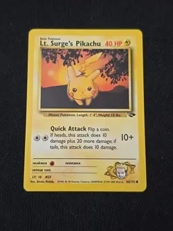 Lt. Surge's Pikachu 84/132 Gym Challenge Regular WOTC Vintage Pokemon TCG NM/LP+ - Image 1