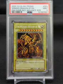 PSA 9 Mint Winged Dragon of Ra GBI-003 Secret Rare Promo YuGiOh English Holo - Image 1