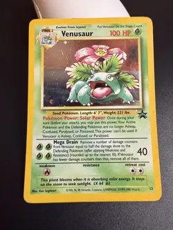 Pokemon TCG Venusaur Holo Card 13/53 WOTC Promo Vintage 1999 Black Star - Image 1