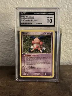 Ditto (Mr. Mime) Pokemon Card 2006 POP Series 3 CGC Gem Mint 10 - Image 1