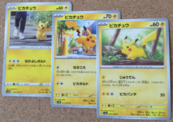 【3 set】Japanese Pokemon Card Set / Pikachu 025/165 017/071 027/071 C Pokemon GO - Image 1