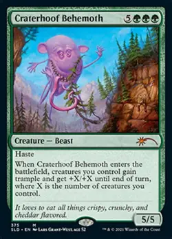 NM-Mint, English MTG Foil Craterhoof Behemoth (375) - Foil - Extra Life 2021 Sec - Image 1