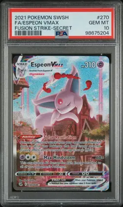 2021 POKEMON SWORD & SHIELD FUSION STRIKE SECRET FULL ART/ESPEON VMAX PSA GEM 10 - Image 1
