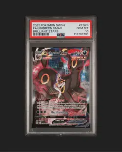 2022 POKEMON SWORD & SHIELD BRILLIANT STARS #TG23 FULL ART/ UMBREON VMAX PSA 10 - Image 1