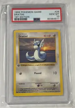 1999 POKEMON BASE SET 1ST EDITION DRATINI #26 PSA 10. - Image 1