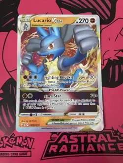 Pokemon TCG Lucario VSTAR SWSH Black Star Promos SWSH214 Holo Promo - Image 2