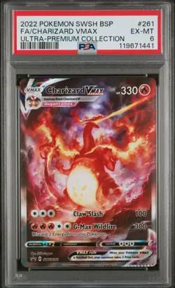 Pokemon 2022 Swsh BSP FA Charizard vmax Ultra-Premium Collection PSA 6 CRIMP - Image 1