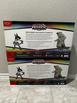 (LOT OF 2) Pokemon Prismatic Evolutions Lucario Tyranitar EX Premium Collection - Image 2