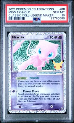 2021 POKEMON CELEBRATIONS CLASSIC COLL #88 MEW EX-HOLO PSA 10 - Image 1
