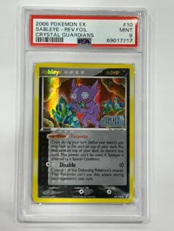 2006 Pokemon EX Crystal Guardians - Sableye Rev.Foil #10 PSA 9 MINT - Image 1