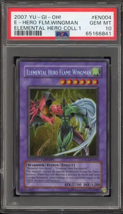 Yu-Gi-Oh! Elemental Hero Flame Wingman E-Hero Coll. 1 Promo EHC1-EN004 PSA 10 - Image 1
