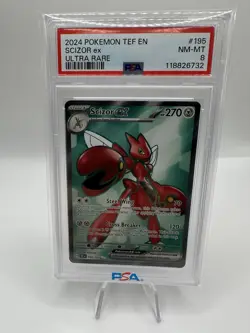 Pokemon Scizor EX PSA 10, SV05: Temporal Forces, Ultra Rare Card 195/162 PSA 9 - Image 1