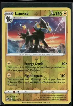 2022 Brilliant Stars Set Pokemon Card 051 Luxray Reverse Foil NM - Image 1