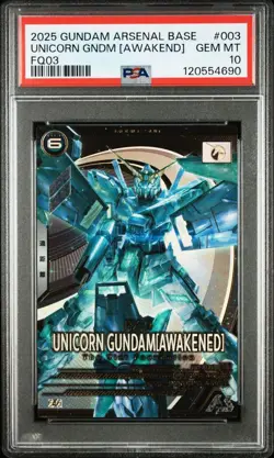 Unicorn Gundam Awakening FQ03 003 PSA10 Trading Card Gundam Arsenal Base - Image 1