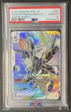 PSA10 Aerial Kai Modified LR Plus Gundam Card Game Super Parallel Trading Card - Image 1