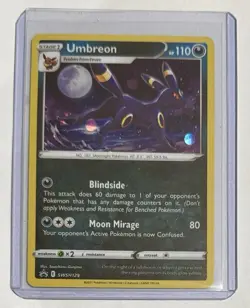 Pokemon TCG Sword & Shield Umbreon Cosmos Holo Black Star Promo Card SWSH129 - Image 1