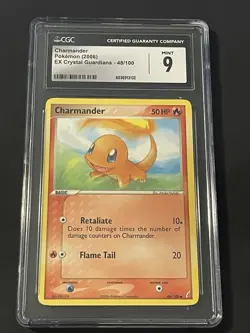 CGC 9 Charmander 48/100 EX Crystal Guardians Mint Pokemon Card - Image 1