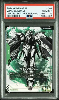 Bandai Gundam Card Game Beta Wing Gundam Parallel PSA10 Graded Card Collectible - Image 1
