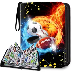 Sports Card Binder 9-Pocket, Trading Card Album Fits 900 Cards With 50 Remova... - Image 1