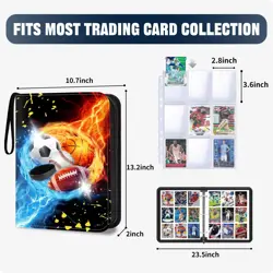 Sports Card Binder 9-Pocket, Trading Card Album Fits 900 Cards With 50 Remova... - Image 2