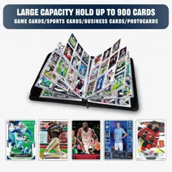 Sports Card Binder 9-Pocket, Trading Card Album Fits 900 Cards With 50 Remova... - Image 3