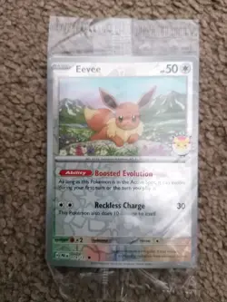 Eevee Pokemon Day Stamp Prismatic Evolutions Set TCG Card 074/131 Sealed - Image 1