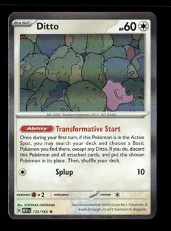 Ditto Holo Rare SV: Scarlet & Violet 151 132/165 NM Pokemon NM - Image 1