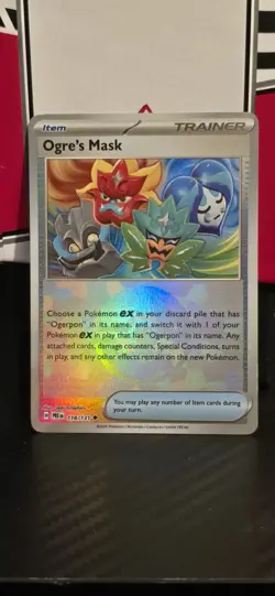 Pokemon TCG Prismatic Evolutions 118/131 Ogre's Mask Poke ball Pattern English - Image 1