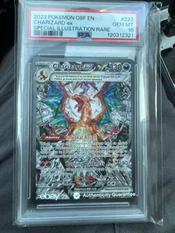 2023 POKEMON OBF EN-OBSIDIAN FLAMES #223 CHARIZARD EX PSA 10 GEM MINT RARE ILLUS - Image 2