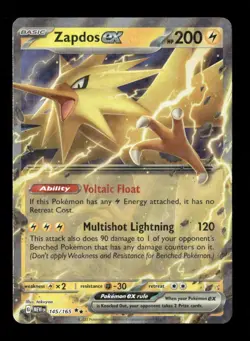Zapdos ex Holo Double Rare SV: Scarlet & Violet 151 145/165 NM Pokemon NM - Image 1