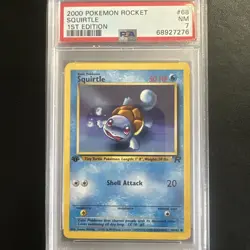 PSA 8 Squirtle 68/82 Pokemon Card - 2000 Rocket 1st Edition - Image 1