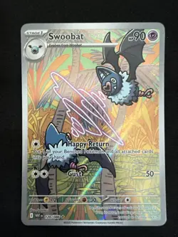 Pokemon TCG Swoobat Illustration Rare 120/086 White Flare Pokemon Card NM - Image 1