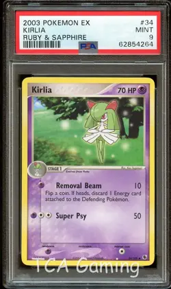 PSA 9 MINT Kirlia 34/109 BATTLE STADIUM PROMO No "E Reader" Pokemon Card 264 - Image 1