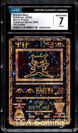 CGC 7 NM Ancient Mew ERROR OFF-CENTER HOLO Movie PROMO Pokemon Card 162 - Image 1