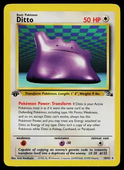 Pokemon Card - Ditto Fossil 18/62 1st Edition - Image 1
