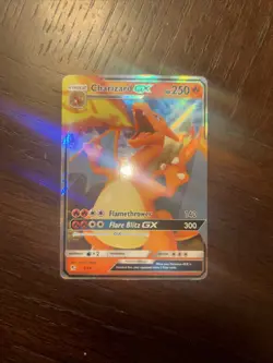 Charizard GX Pokemon Card Flamethrower Flare Blitz GX HP 250 - Image 1