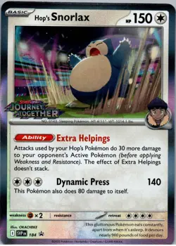 Hop's Snorlax - (Prerelease) - Promo - SV: Scarlet & Violet Promo Cards - 184 - - Image 1
