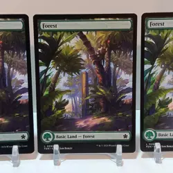 Magic The Gathering Forest #290 Full Art NM Lot Of 4 Foundations - Image 4