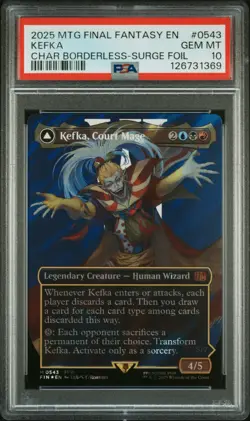 2025 MTG FINAL FANTASY #0543 KEFKA, COURT MAGE/KEFKA, RULER OF RUIN PSA 10 - Image 1