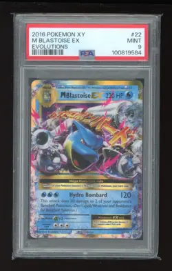 2016 POKEMON XY EVOLUTIONS #22 M BLASTOISE EX PSA 9 - Image 1