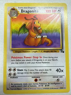 Pokemon - Dragonite [1999 Wizards] #19/62 Rare (NM-MT) - Fossil Set (B) - Image 1