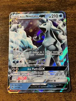 Alolan Ninetales GX 22/145 Sun And Moon Guardians Rising Holo Pokemon - Image 1
