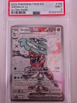 2024 Pokemon Twilight Masquerade Greninja ex #198 PSA 9 Mint Secret Rare - Image 1