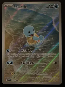 Pokemon TCG Scarlet & Violet 151 Squirtle Illustration Rare 170/165 Holo NM/M - Image 1