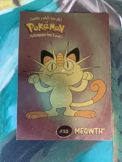2000 Pokemon Stadium Danone Meowth #52 4/8 Foil Gold 1 - Image 1