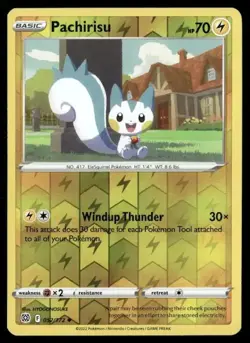 2022 Brilliant Stars Set Pokemon Card 052 Pachirisu Reverse Foil NM - Image 1