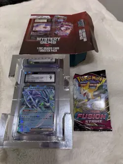 Pokemon Mystery Gems Box with Graded Card and Booster Pack- Fusion Strike - Image 1
