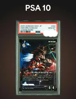 PSA 10 Unicorn Gundam Destroy Mode LR Parallel Trading Card Collectible - Image 1