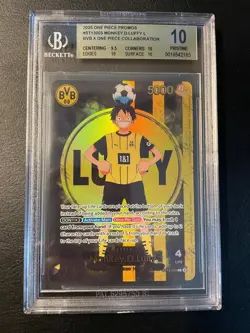 ONE PIECE x BVB Monkey D. Luffy Promo Card ST13-003 BECKETT BGS 10 - Image 1